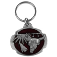 Buffalo Skull Metal Key Chain with Enameled Details